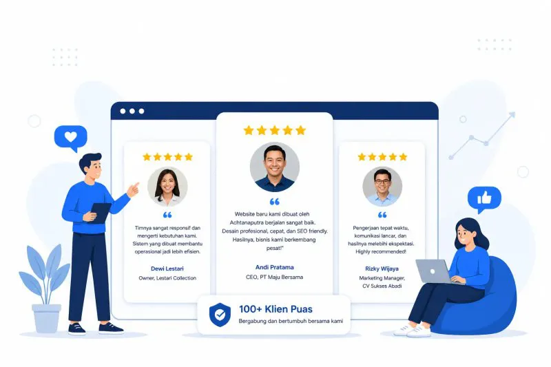 Testimoni Klien Achtanaputra | Review Jasa Website & Sistem Digital
