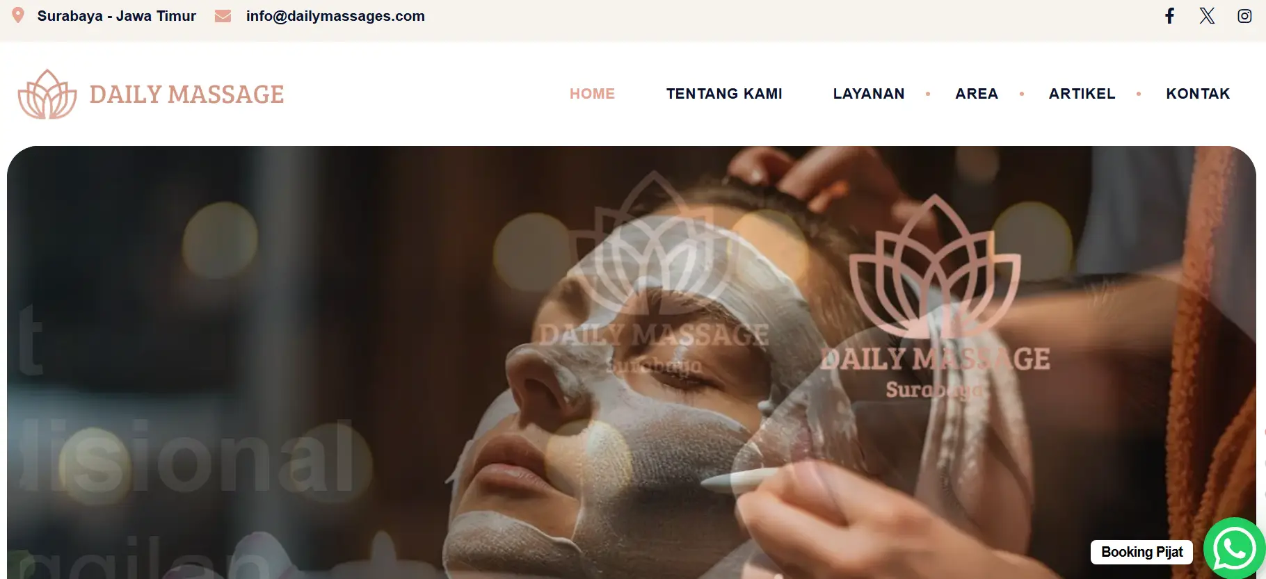 Portofolio Website Booking Massage & Wellness | DailyMassages.com